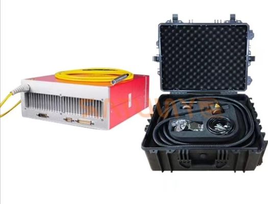 Przenośna maszyna do czyszczenia laserowego o mocy 100 W Fiber Laser Przenośna maszyna do czyszczenia laserowego o mocy 100 W 1064 nm Długość fali Chłodzenie powietrza 50 kg Częstotliwość impulsu 20-1000 Hz